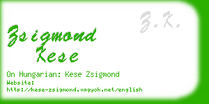 zsigmond kese business card